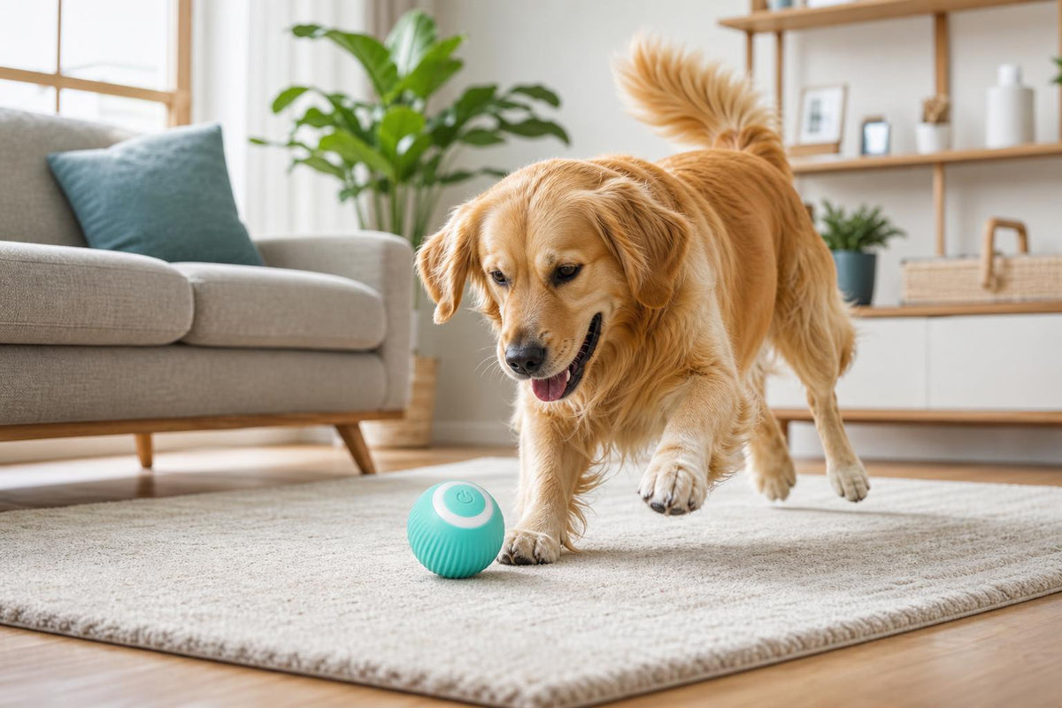 Perro jugando con la pelota Orbi