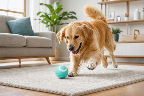 Perro jugando con la pelota Orbi